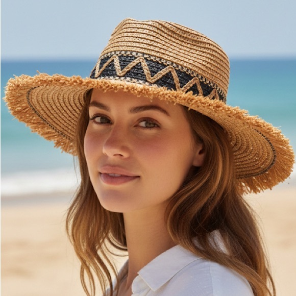 Eric Javits Straw Fedora Sun Hat - Picture 2 of 9